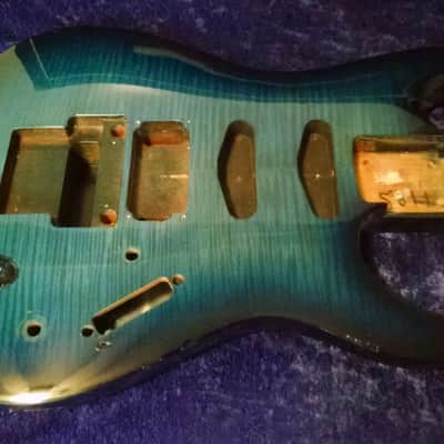 1991 Ibanez USA Custom S Saber Body Blue Mahogany Flamed maple image 1