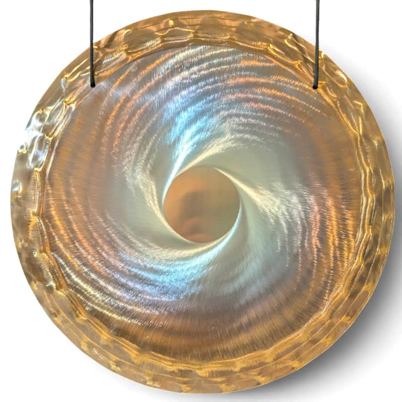 G2-45 Grotta Sonora 15" Nickel Silver Handheld Gong image 1