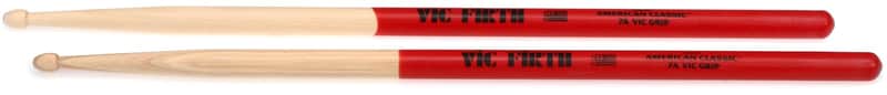 Vic Firth American Classic Drumsticks With Vic Grip - 7A - Wood Tip (3-pack) Bundle image 1