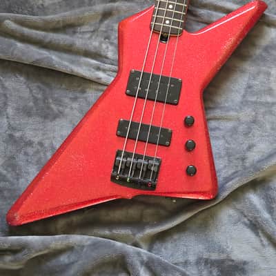 1984 Ibanez DB700 Destroyer 4 String Vintage Japan Electric Bass - Custom Red Sparkle Finish + OHSC image 1