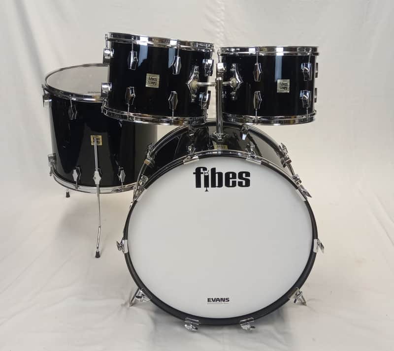 Fibes 1970s Fiberglass Shell Pack in Black – 24″,13″,14″ & 18″ image 1