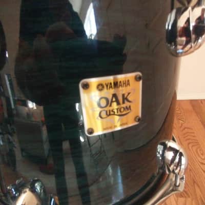 Yamaha Oak custom drums made in Japan uzikuri emerald lacquer pro heads excellent image 13