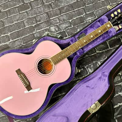 Epiphone J-180 LS Jumbo Ac/El Inspred by Gibson Pink w/Case Auth Dlr #266 image 2