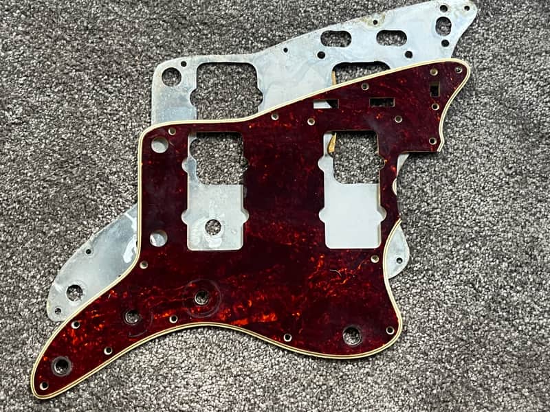 1965 1966 Fender Jazzmaster guitar pickguard w/shield tortoise image 1