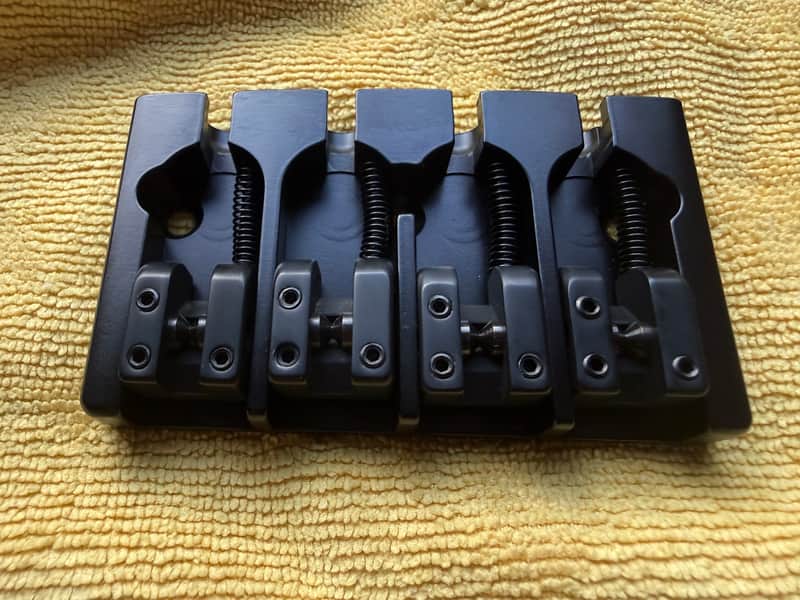 Hipshot 4-String A Style Bass Bridge - Aluminum Black image 1