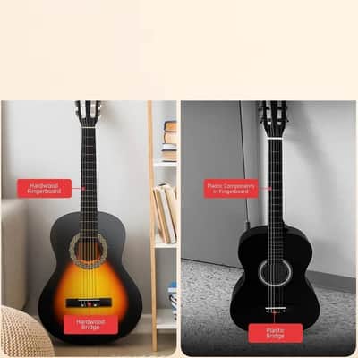 Classic Nylon String Guitar, 30’’ Acoustic Junior Scale (Sunburst Teardrop) image 2