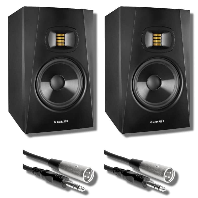 Adam Audio T8V Studio Monitor (Pair) with Professional Grade Balanced 1/4" to XLR Cables and StreamEye Polishing Cloth image 1