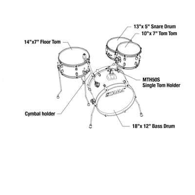 Tama LJL48S-SBE Club-Jam Shell Kit 4 pcs - Satin Burgundy Elm/Chrome HW image 3