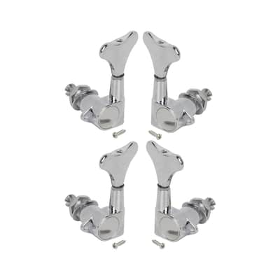 Chrome 2R2L Bass Guitar Sealed Tuning Pegs Tuners Machine Heads Tuning Key Buttons for PB Bass JB Bass image 1