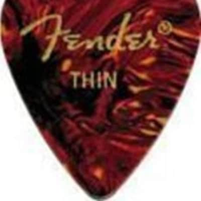 Fender 351 Shape Classic Thin Celluloid Picks, 12 Pack, Shell image 1