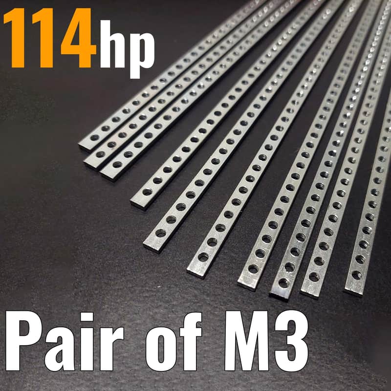2 x 114hp / M3 (3mm) Eurorack Threaded Nut Strips (Pair) image 1
