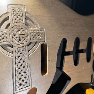 Strat body carved by McMahon Artistry Infinity Cross - Nitrocellulose image 5