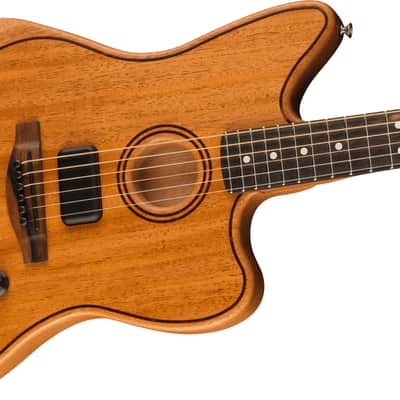 Fender American Acoustasonic Jazzmaster All-Mahogany, Ebony Fingerboard - Natural image 4