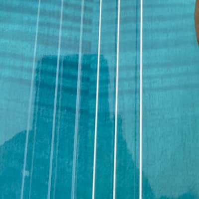 Ortega TourPlayer Series Nylon String Acoustic-Electric Guitar - RTPDLX-FMA-L, Left-handed, Flamed Mapled Blue image 3