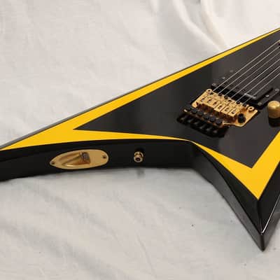 Edwards E-AL-128 EMG-ALX Mod Alexi Laiho Signature Black with Yellow Stripe image 1