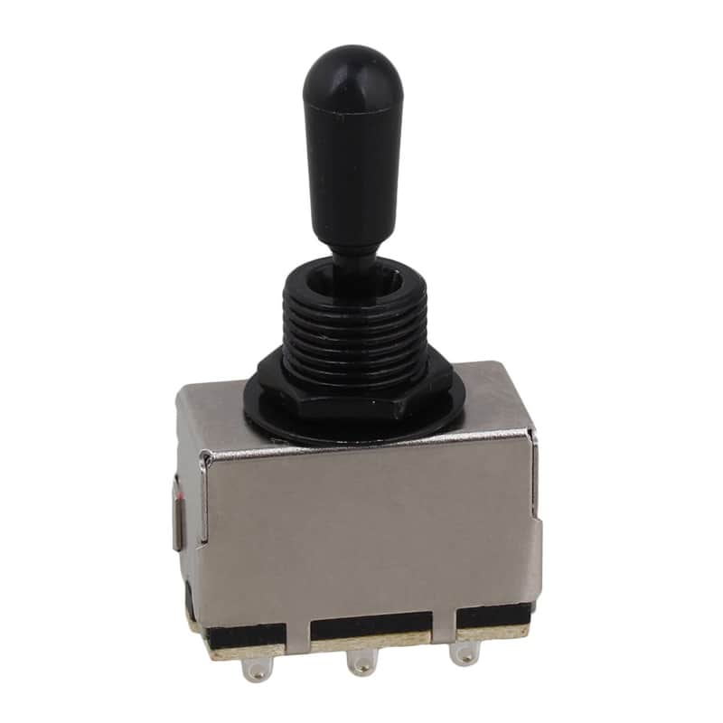 Black Electric Guitar Enclosed 3 Way Toggle Switch Pickup Selector Switch with Black Cap image 1