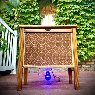 Rotary Connection 1x12 cab. Lights up! 16 ohm speaker. MCM vintage style. 2026 - Wood image 3