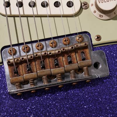Fender Custom Shop Dennis Galuszka Masterbuilt 60 Stratocaster Relic Brazilian Rosewood Purple Sparkle Josefina Pickups image 12