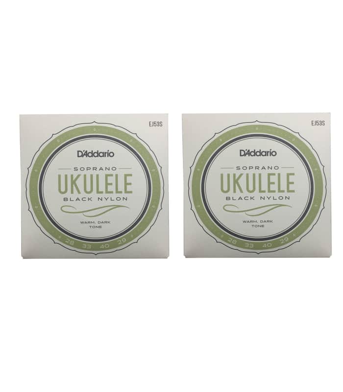 D'Addario Ukulele Strings  Black Nylon  EJ53S 2 Pack Uke Soprano Rectified image 1