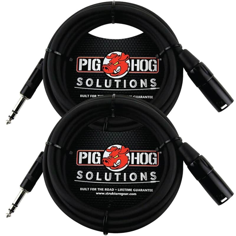NEW 2 Pack - Pig Hog PX-TMXM50 Solutions 50Ft TRS(M)-XLR(M) Balanced Cable Lifetime Warranty image 1
