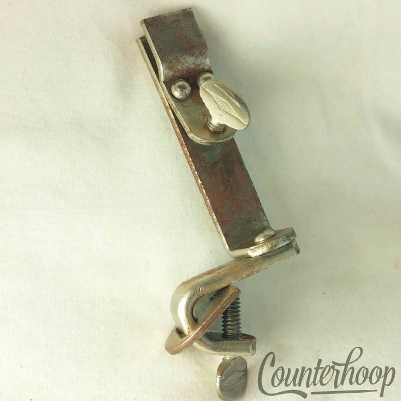 *Ludwig Cowbell Mount Clamp-On Bass Drum Hoop Nickel Vintage 30s Early American* image 1