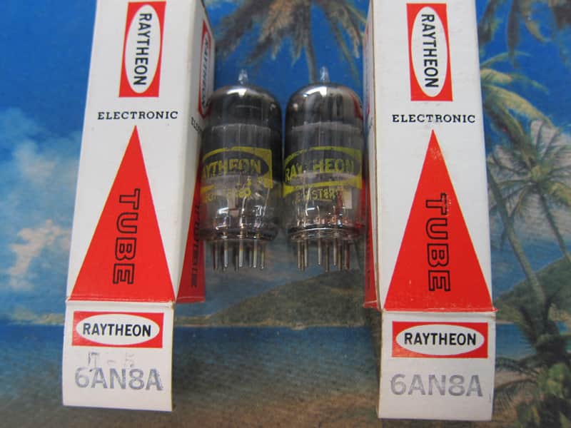 PR NOS Raytheon 6AN8A Preamp  Tubes, USA, 1960s, Brand New, Black Plates, Boxes, Ex Sound + Performa image 1