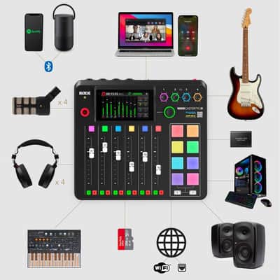 Rode RODECaster Pro II Integrated Audio Production Console with SanDisk 32GB microSD Card and StreamEye Polishing Cloth image 2