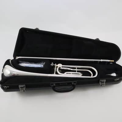 Yamaha Model YSL-448GS .547 Bore Trombone with F-Attachment SN 800410 SILVER PLATE image 1