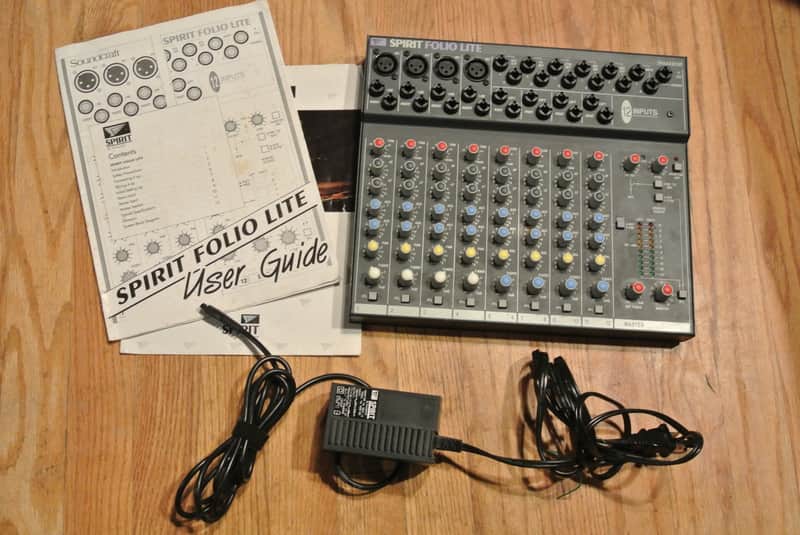 Soundcraft Spirit Folio Lite 12 Input Audio Mixer w Power Supply