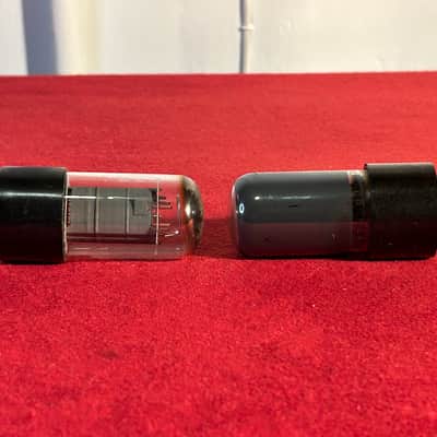 Sylvania/Unknown 6V6GT Amplifier Replacement Tube Mismatched Pair 1970’s Black Base Tested Good image 5