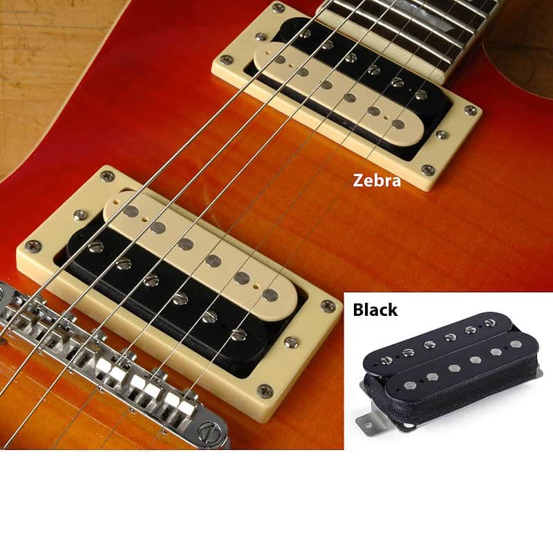 Golden Age Humbuckers, Zebra (cream & black) exposed coils, bridge image 1