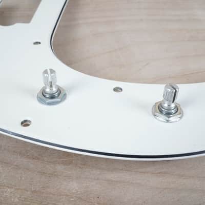 Fender PB62 PB57 LH Precision P Bass Pickguard Left Handed Prewired Loaded with Pots, Capacitor, and Jack MIJ / CIJ White 3 Ply Aged Old Stock 13 Hole Vintage Style Reissue image 3