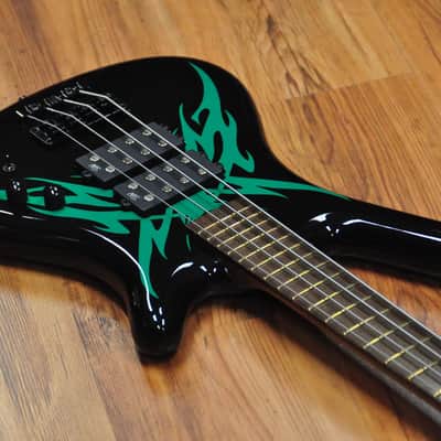 Warwick Corvette $$ Special Edition Tribal Black and Green image 11