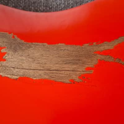 HSS Hardtail Alder Strat Guitar Body - Relic Fiesta Red - Fits Fender Necks image 4