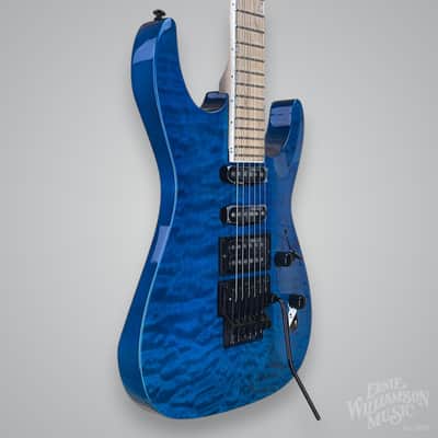 ESP LTD MH-203 QM Electric Guitar - See Thru Blue image 3