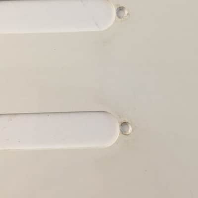 1990s Vintage 1-ply 50s Fender USA Guitar Natural Relic American Strat Pickguard Off White image 7
