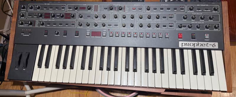 Sequential Prophet-6 49-Key 6-Voice Polyphonic Synthesizer 2018 - 2020 - Black with Wood Sides image 1