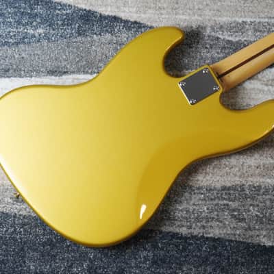 2013 Fender Japan Aerodyne Jazz Bass AJB Shoreline Gold Matching Headstock MIJ FSR Limited Color image 4