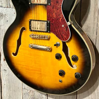 Jay Turser  JT134DC 335 Style Semi-Hollowbody Electric Guitar - Sunburst, Ships Fast with A Pro Set Up! image 5