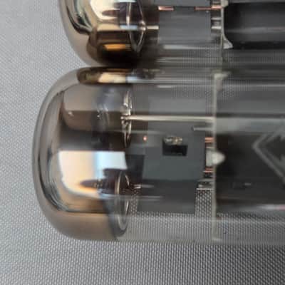 NOS Telefunken Pair EL34 - 5 stapled plate, 1 slot, Double Ring O Getter image 4