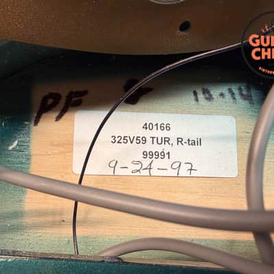 1997 Rickenbacker 325V59 Turquoise Rare Factory Color R Tailpiece OHSC image 11