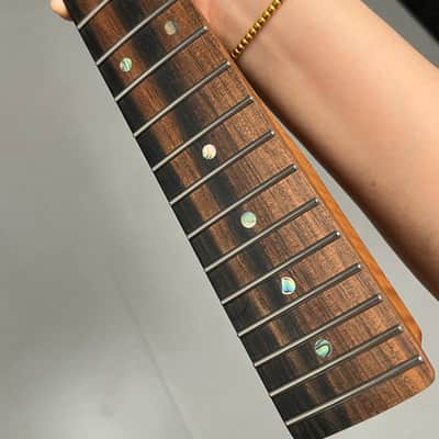 AAAAA Tele Ebony Fretboard Roasted flame Maple Electric Guitar Neck Radius 12inch Round stainless steel 22 frets hole 10mm Radius: 12 inches image 11