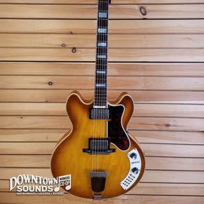1964 Epiphone Al Caiola Custom Hollow Body Electric Guitar with Hard Case - Shaded Sunburst, Duncan Antiquities, 6lbs 11oz image 2
