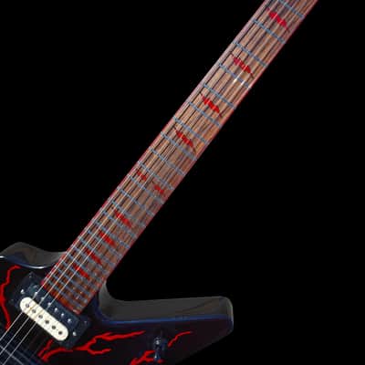 Firefly FFVX Electric Guitar – Red Lightning Finish – Neck-Through – Mint – Floyd Tremolo image 3