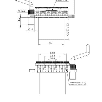 Schaller Germany Floyd Rose Tremolo Kit - Black with 42mm Block, R2 Nut image 4