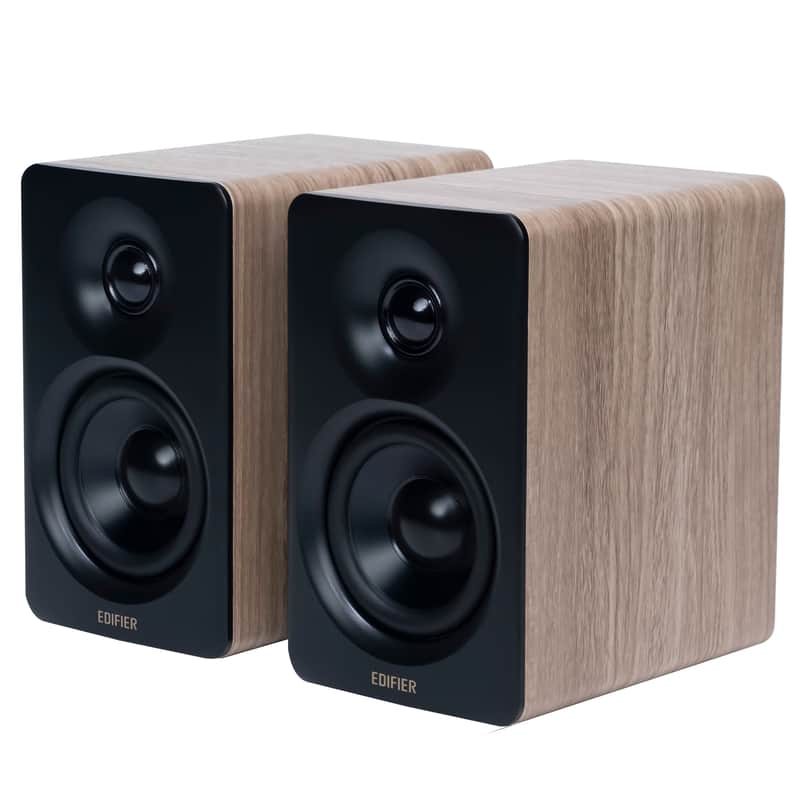 Edifier Bookshelf Speakers, 66W RMS Desktop Speakers, Hi-Res Audio & Hi-Res Wireless Audio Computer Speakers, Bluetooth V5.3 Speakers with USB-C AUX Input and Stands – Oak image 1