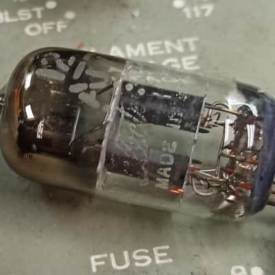 50s GE slanted square getter 12AT7 ECC81 audio amplifier tube image 2