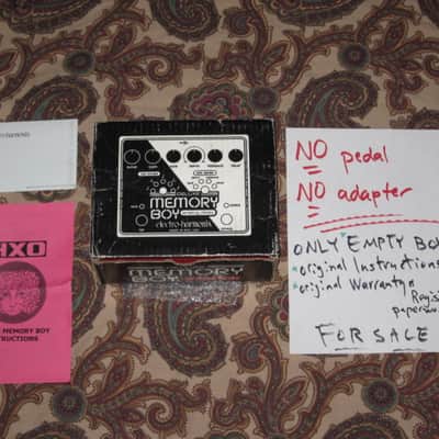 visibly used condition genuine Electro-Harmonix EMPTY CARDBOARD BOX + original Owner's Manual and original Warranty & Registration paperwork ONLY for EXO Deluxe Memory Boy (NO pedal, NO power supply) 2010s- 2020s (specifically from 2013) image 1
