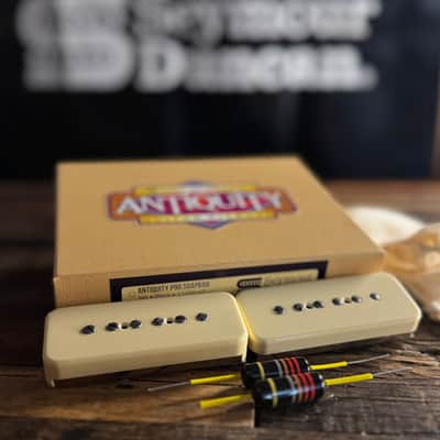 Seymour Duncan Antiquity P90 Soapbar Pickup Set with FREE Bumblebee .022 Capacitors Vintage Cream image 1
