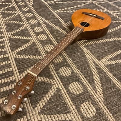 1800’s Era No-Name Mini Travel Guitar Round Body W/Pyramid Bridge Late 1800’s - Real Relic image 7
